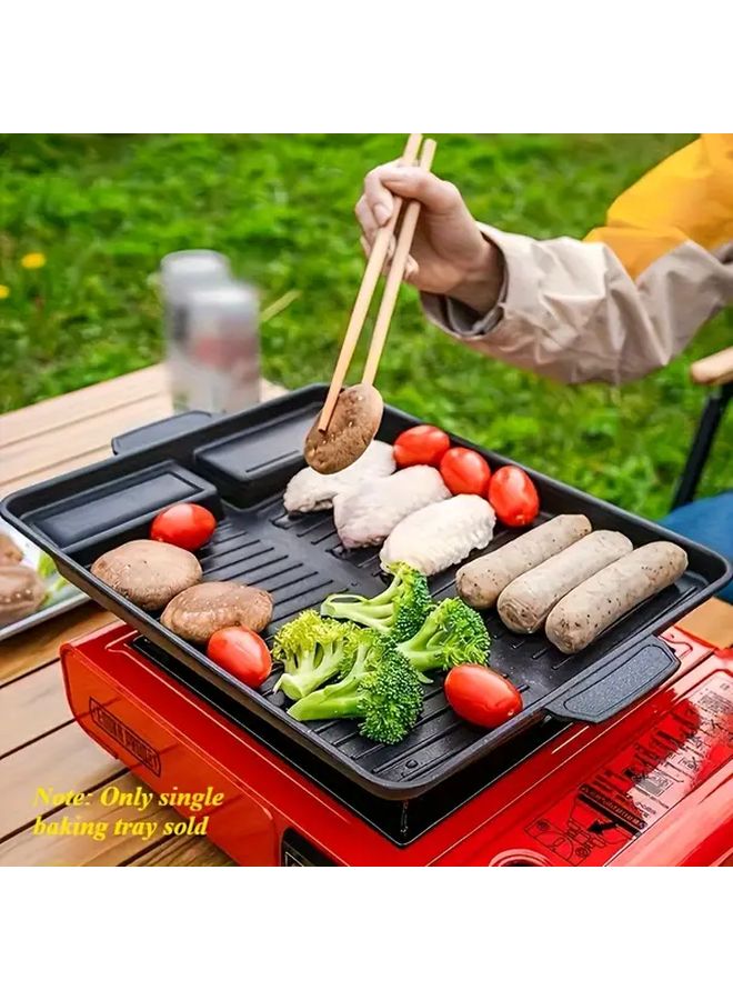 Heavy Duty Titanium Alloy Square Grill Pan Teppanyaki Griddle Rustproof Outdoor BBQ Tray - Image 3